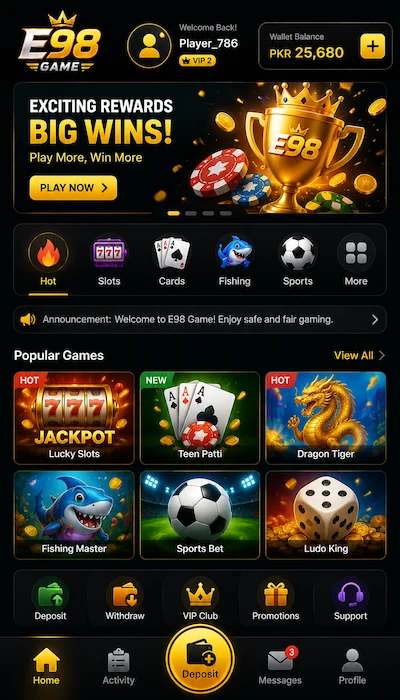 e98 game dashboard image
